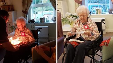 Birthday celebrations at Moat House care home
